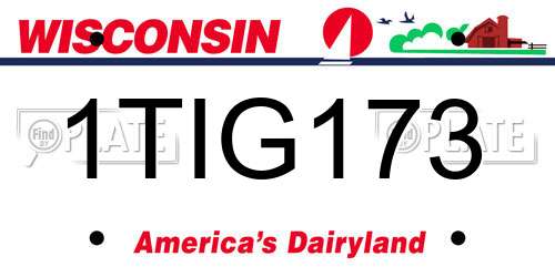 1TIG173 Wisconsin License Plate