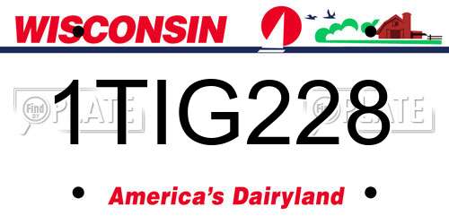 1TIG228 Wisconsin License Plate
