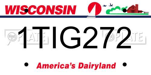 1TIG272 Wisconsin License Plate