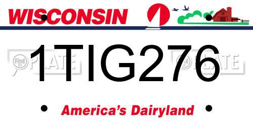 1TIG276 Wisconsin License Plate