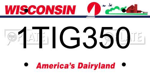 1TIG350 Wisconsin License Plate