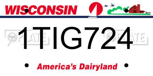 1TIG724 Wisconsin License Plate
