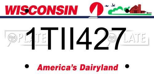 1TII427 Wisconsin License Plate