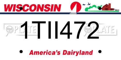 1TII472 Wisconsin License Plate