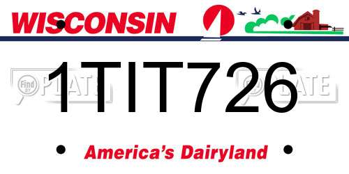 1TIT726 Wisconsin License Plate