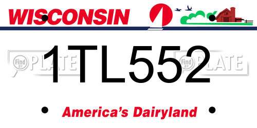 1TL552 Wisconsin License Plate
