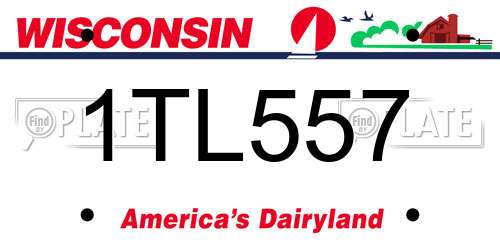 1TL557 Wisconsin License Plate