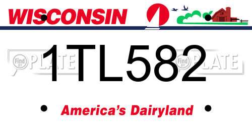 1TL582 Wisconsin License Plate