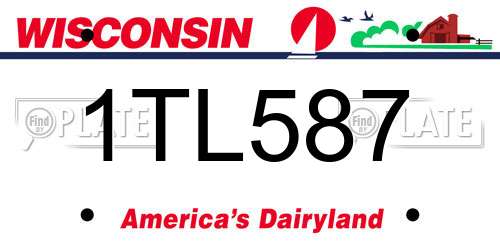 1TL587 Wisconsin License Plate