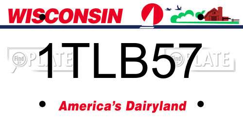1TLB57 Wisconsin License Plate