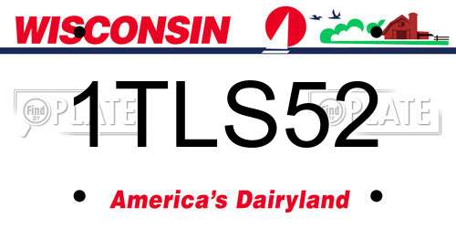 1TLS52 Wisconsin License Plate