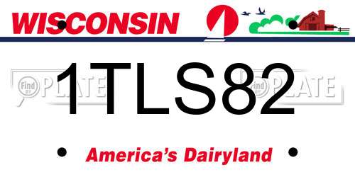 1TLS82 Wisconsin License Plate