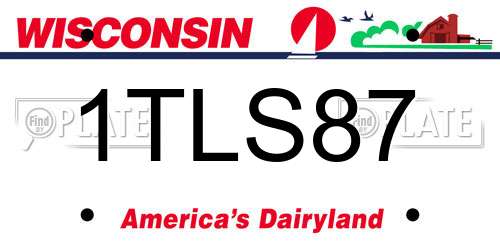 1TLS87 Wisconsin License Plate