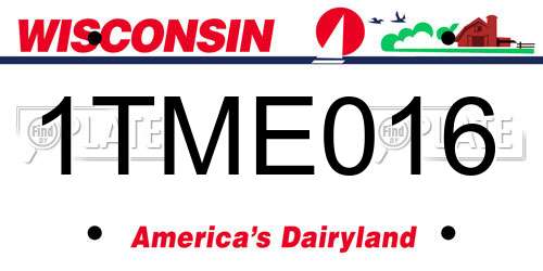 1TME016 Wisconsin License Plate