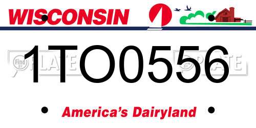 1TO0556 Wisconsin License Plate