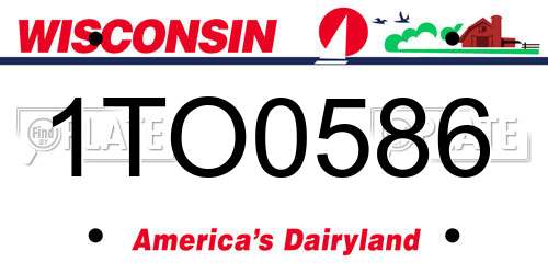 1TO0586 Wisconsin License Plate