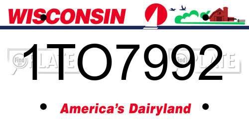 1TO7992 Wisconsin License Plate