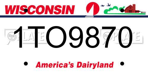 1TO9870 Wisconsin License Plate