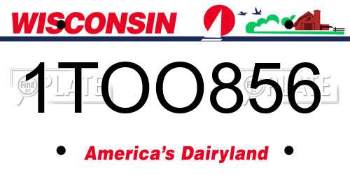 1TOO856 Wisconsin License Plate