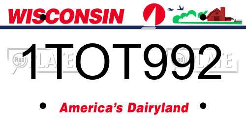 1TOT992 Wisconsin License Plate
