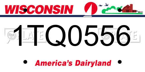 1TQ0556 Wisconsin License Plate