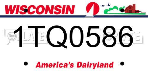 1TQ0586 Wisconsin License Plate