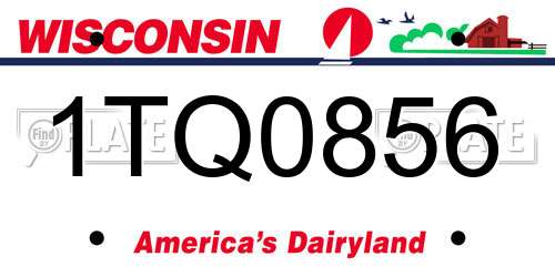 1TQ0856 Wisconsin License Plate