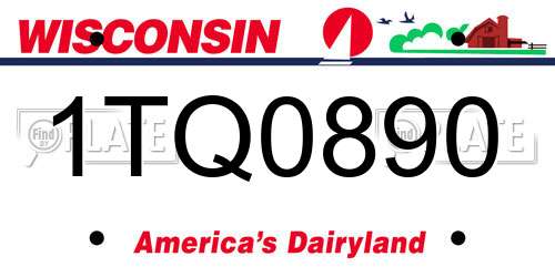 1TQ0890 Wisconsin License Plate