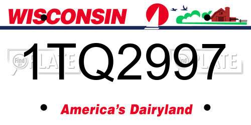 1TQ2997 Wisconsin License Plate