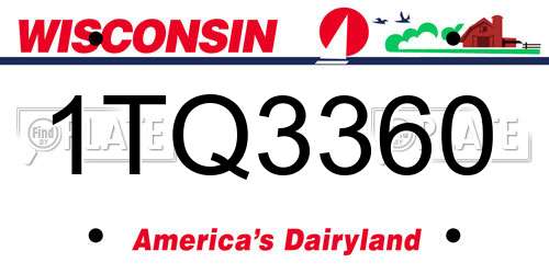 1TQ3360 Wisconsin License Plate
