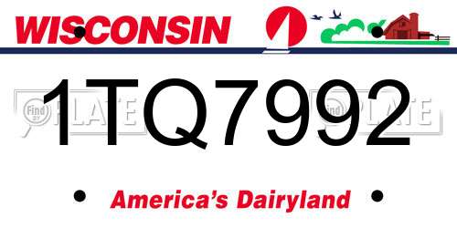1TQ7992 Wisconsin License Plate