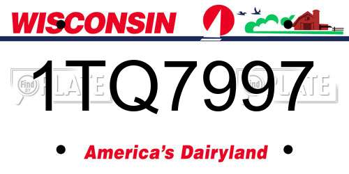 1TQ7997 Wisconsin License Plate