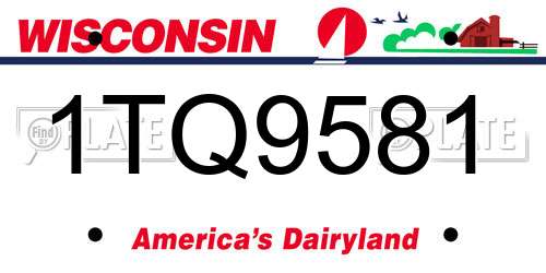 1TQ9581 Wisconsin License Plate