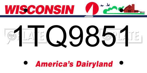 1TQ9851 Wisconsin License Plate