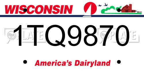 1TQ9870 Wisconsin License Plate