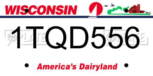 1TQD556 Wisconsin License Plate
