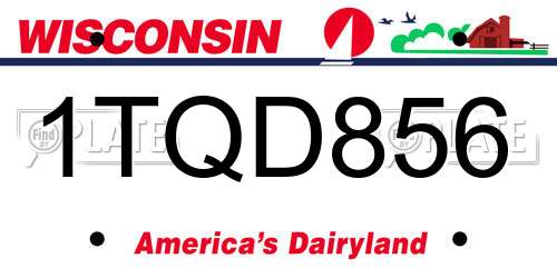 1TQD856 Wisconsin License Plate