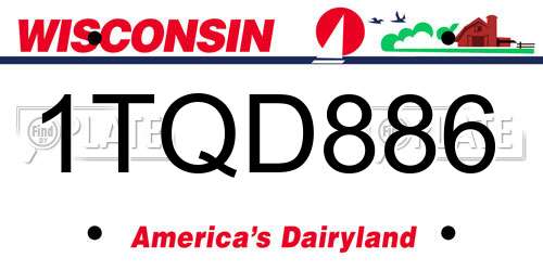 1TQD886 Wisconsin License Plate