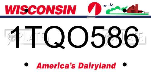 1TQO586 Wisconsin License Plate