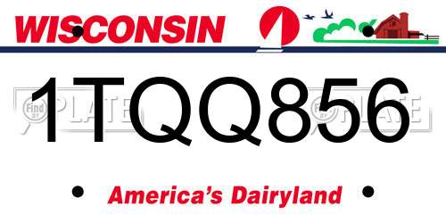 1TQQ856 Wisconsin License Plate