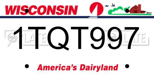 1TQT997 Wisconsin License Plate