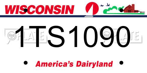 1TS1090 Wisconsin License Plate