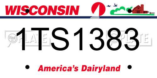 1TS1383 Wisconsin License Plate