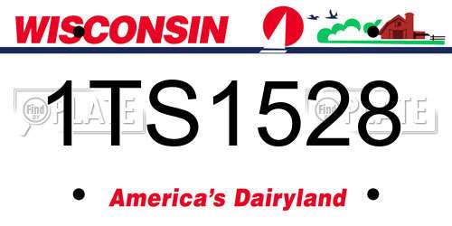 1TS1528 Wisconsin License Plate
