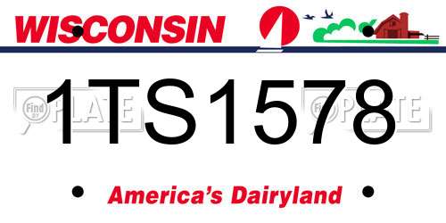 1TS1578 Wisconsin License Plate