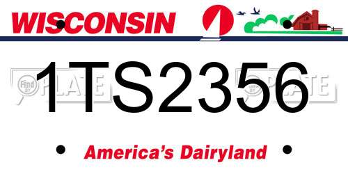 1TS2356 Wisconsin License Plate