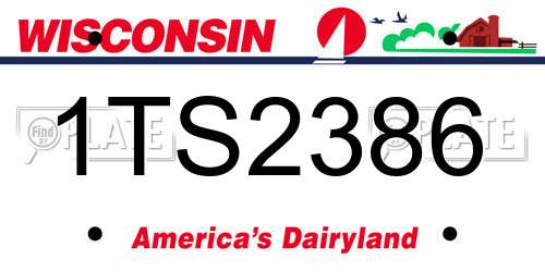1TS2386 Wisconsin License Plate