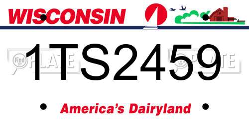 1TS2459 Wisconsin License Plate