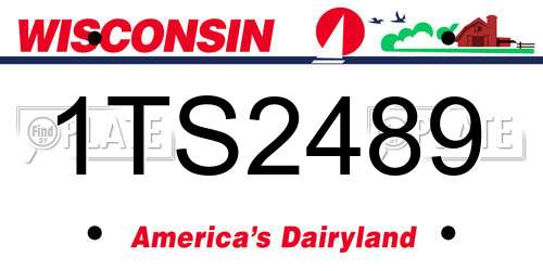 1TS2489 Wisconsin License Plate