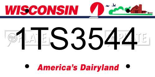 1TS3544 Wisconsin License Plate